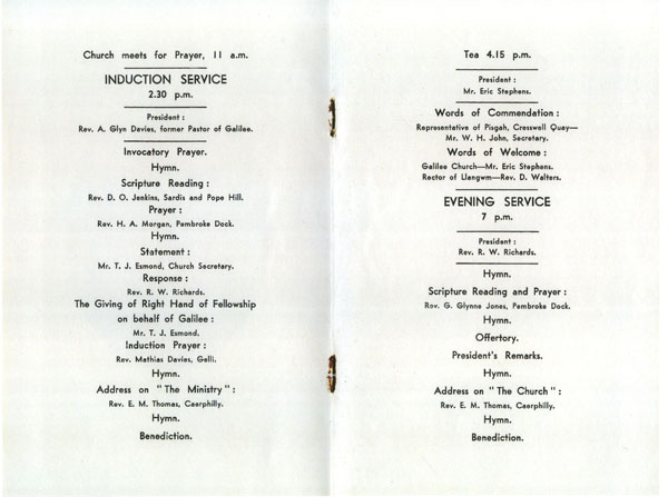 Copy of a photograph of the Opening and Dedication of New Sunday School Wednesday November 21st 1962